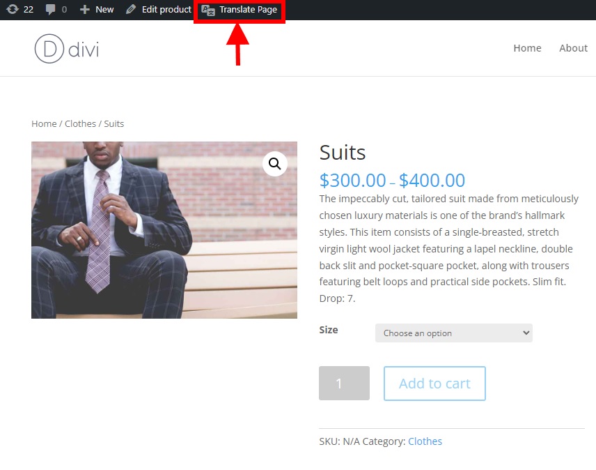 ปุ่มแปลหน้าวิธีการแปล woocommerce