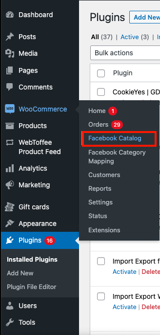 WooCommerce> Facebook カタログ