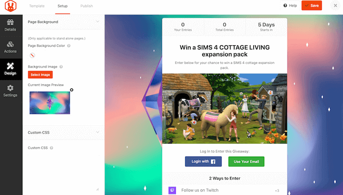 Twitch プレゼントに背景画像を追加する