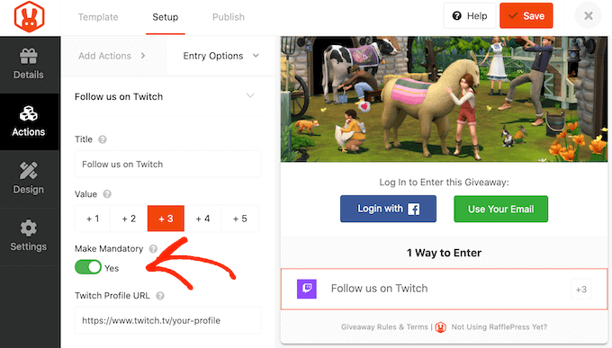 Twitch メソッドを必須にする