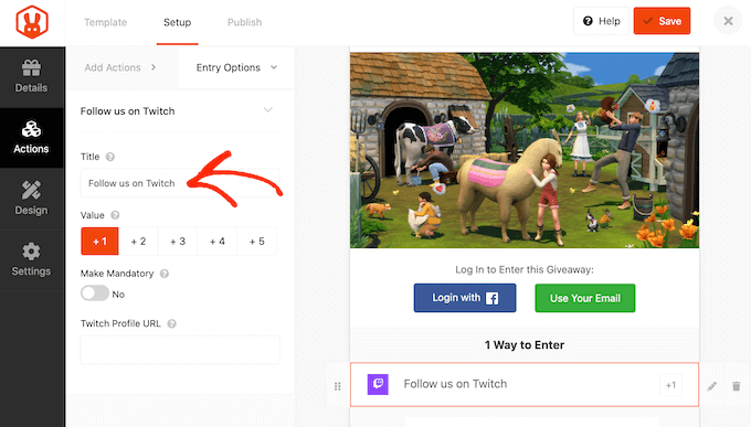 WordPress コンテストに Twitch アクションを追加する