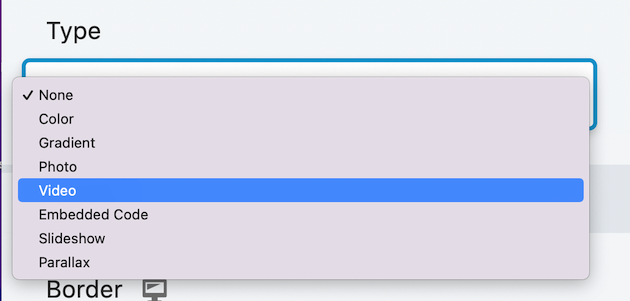 Selezionando l'opzione Video nella scheda Tipo.