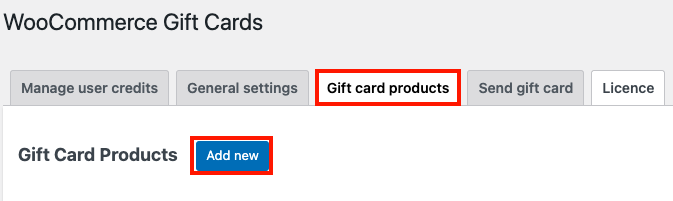 Neues Geschenkkartenprodukt hinzufügen