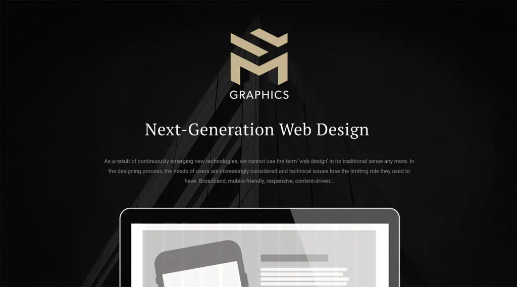 Graphics hat eine sehr schöne und saubere WordPress-Website, auf der Sie nur die Seite nach unten scrollen