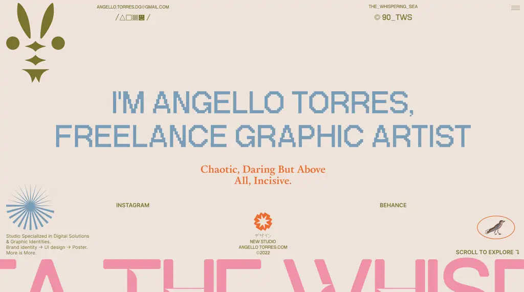 Angelle Torres arbeitet derzeit an mehreren Projekten als Freiberuflerin (Branding, Illustration, Poster, UI).