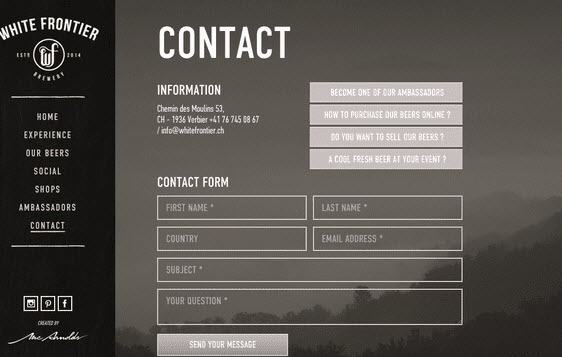 transparent contact form design example