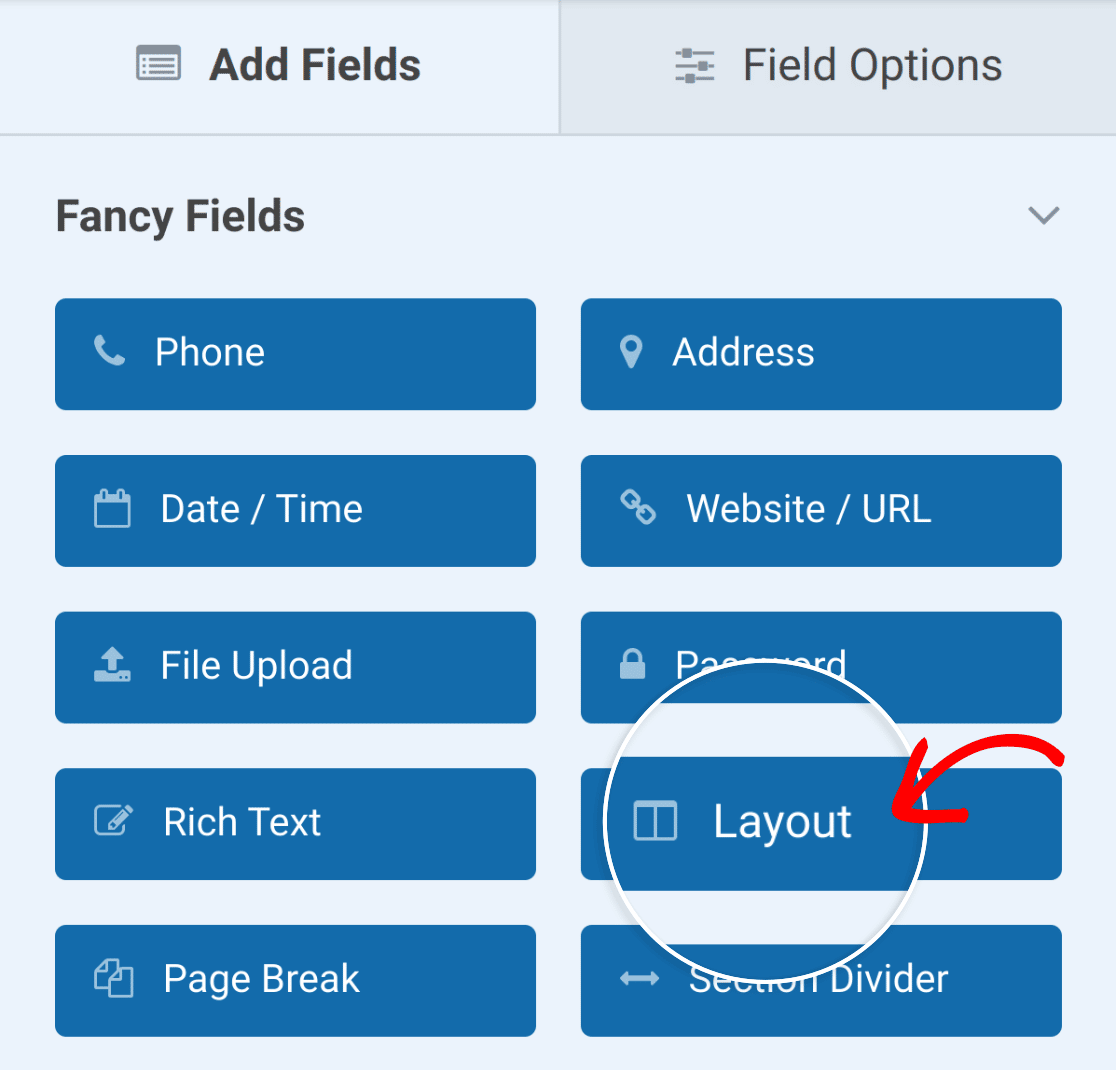 choose layout field