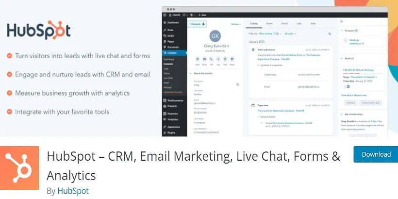 HubSpot-最佳免费 WordPress 电子邮件营销插件
