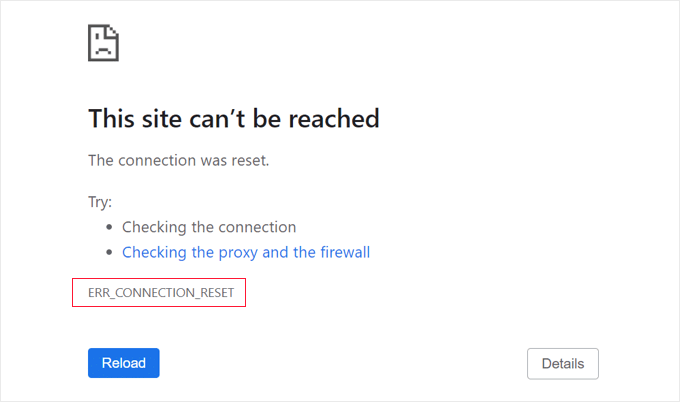 ERR_CONNECTION_RESET 오류
