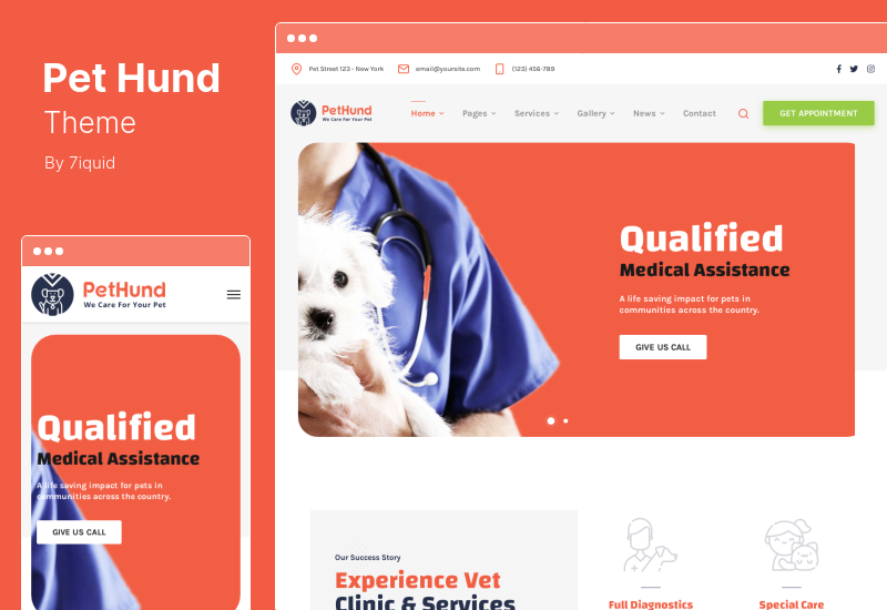 Pet Hund Theme - Toko Hewan & Tema WordPress Hewan