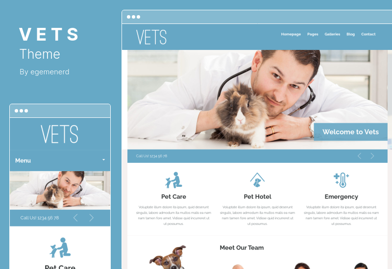 Tema VETS - Tema WordPress Klinik Kesehatan Hewan