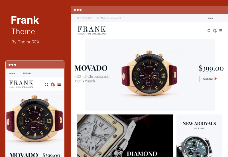 Tema Frank - Tema WordPress Toko Online Perhiasan & Jam Tangan