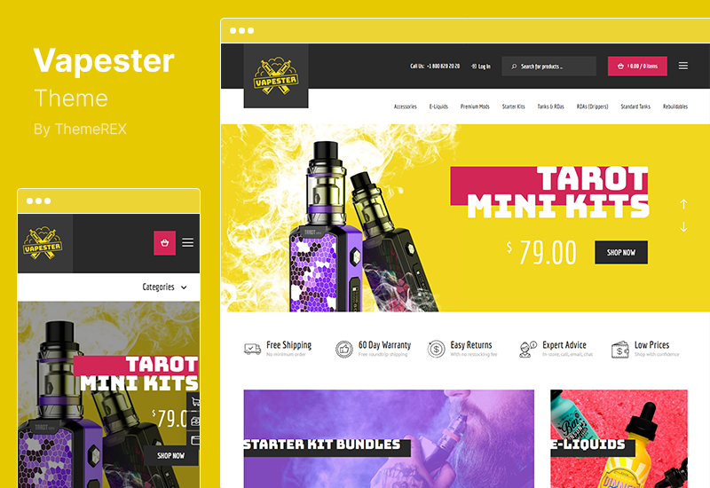 Tema Vapester - Tema Toko Rokok Kreatif & Toko Vape WooCommerce