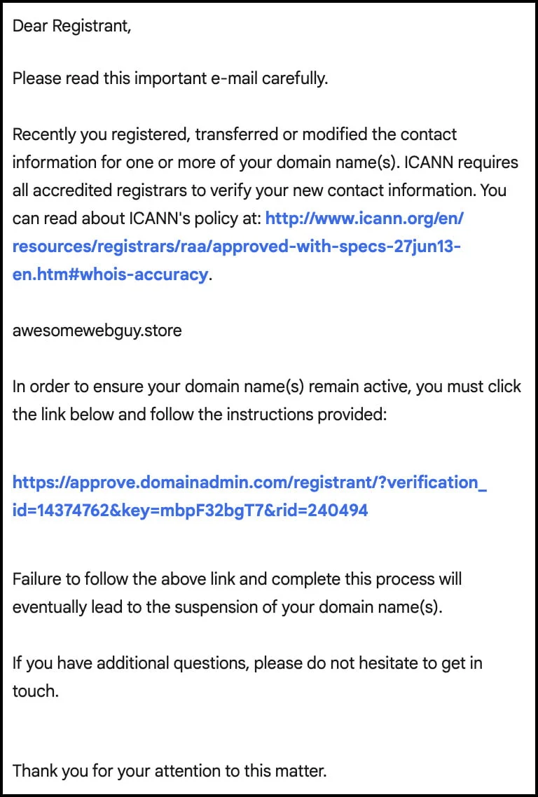 Email verifikasi.