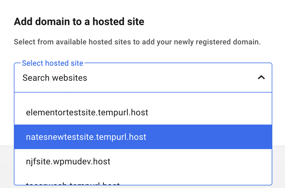 Tambahkan domain ke situs yang dihosting.