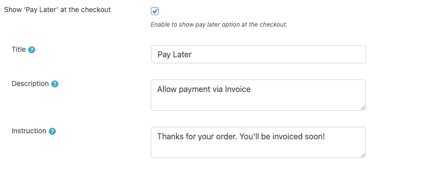 Opcja Zapłać później we wtyczce faktury WooCommerce