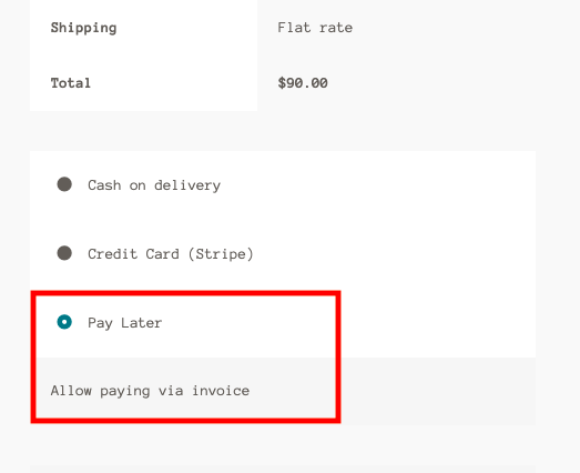 Opcja Zapłać później na stronie kasy WooCommerce
