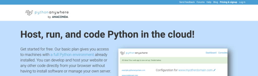 hosting django pythonanyware
