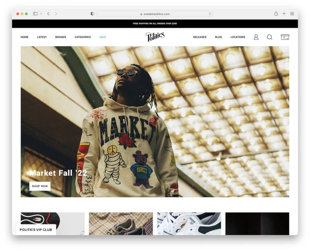 esempio di sito web bluehost della politica delle scarpe da ginnastica