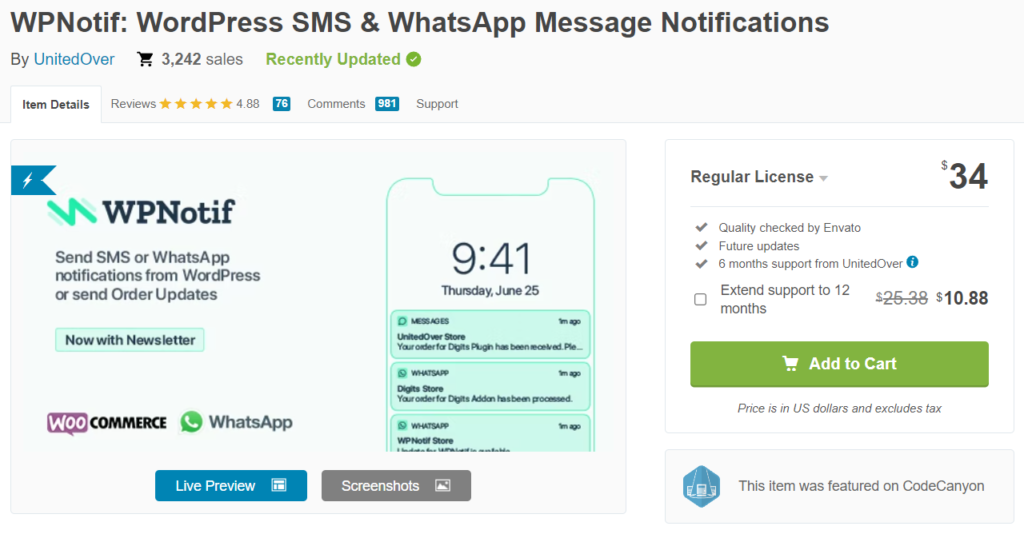 WWPotif : Notifications de SMS WordPress et de messages WhatsApp