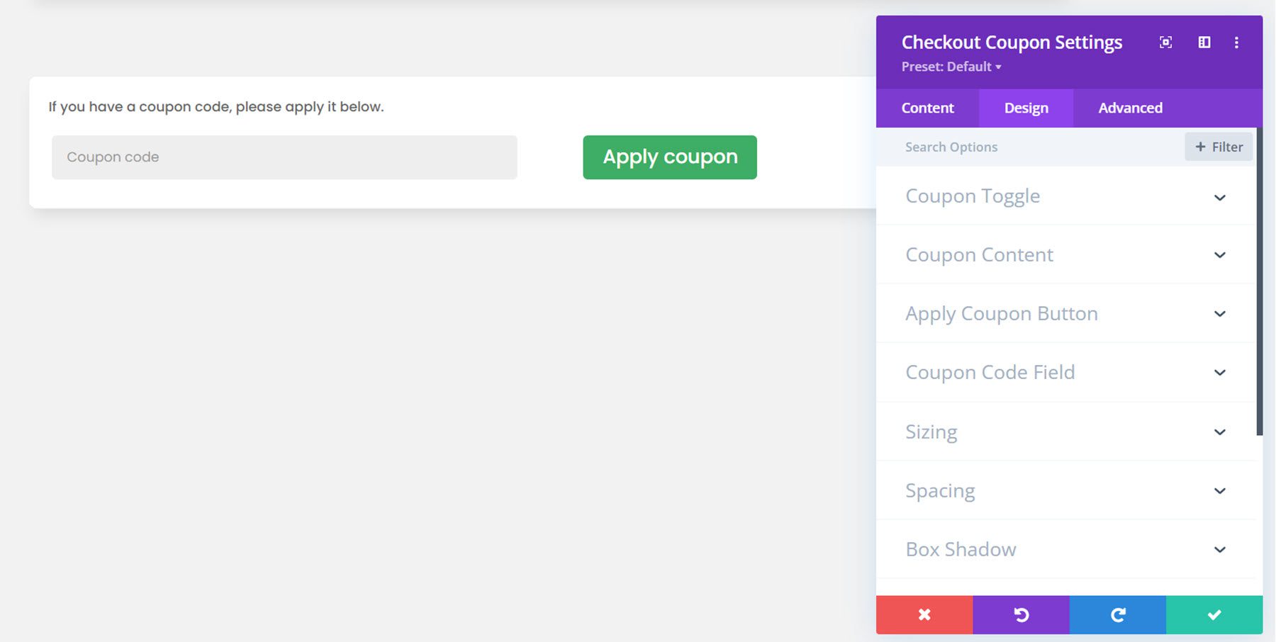 Divi 插件突出顯示 Divi Shop Builder 優惠券設計