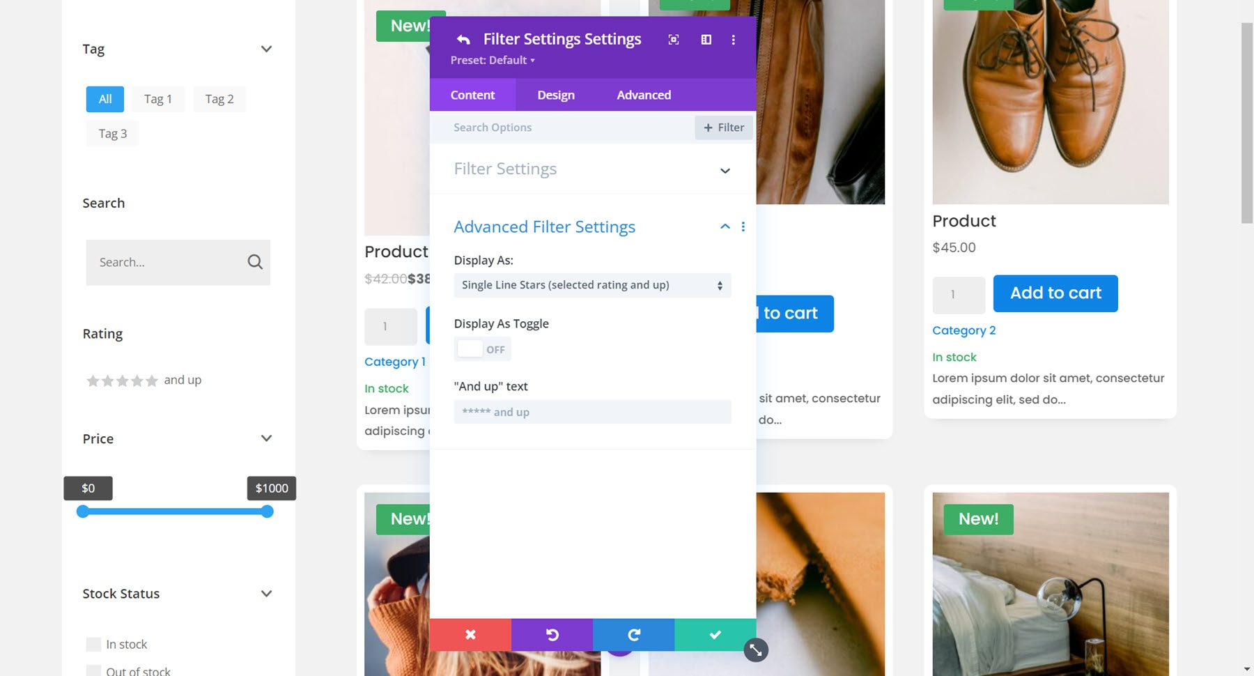 Divi 插件突出顯示 Divi Shop Builder 評級