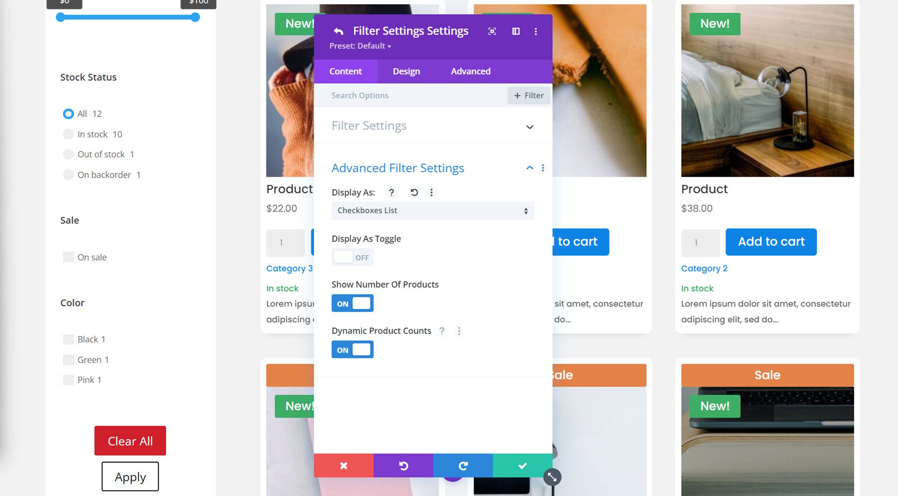Divi 插件突出顯示 Divi Shop Builder 屬性