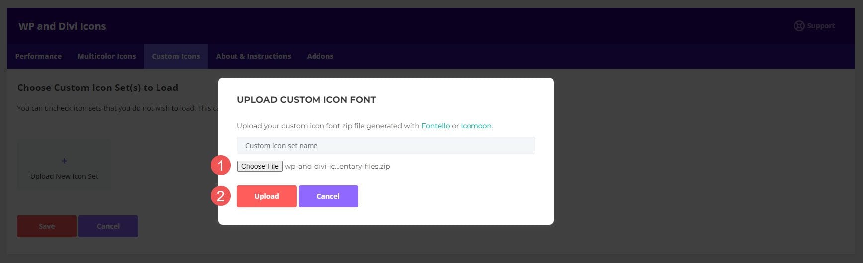 Настройки плагина WP и Divi Icons Pro