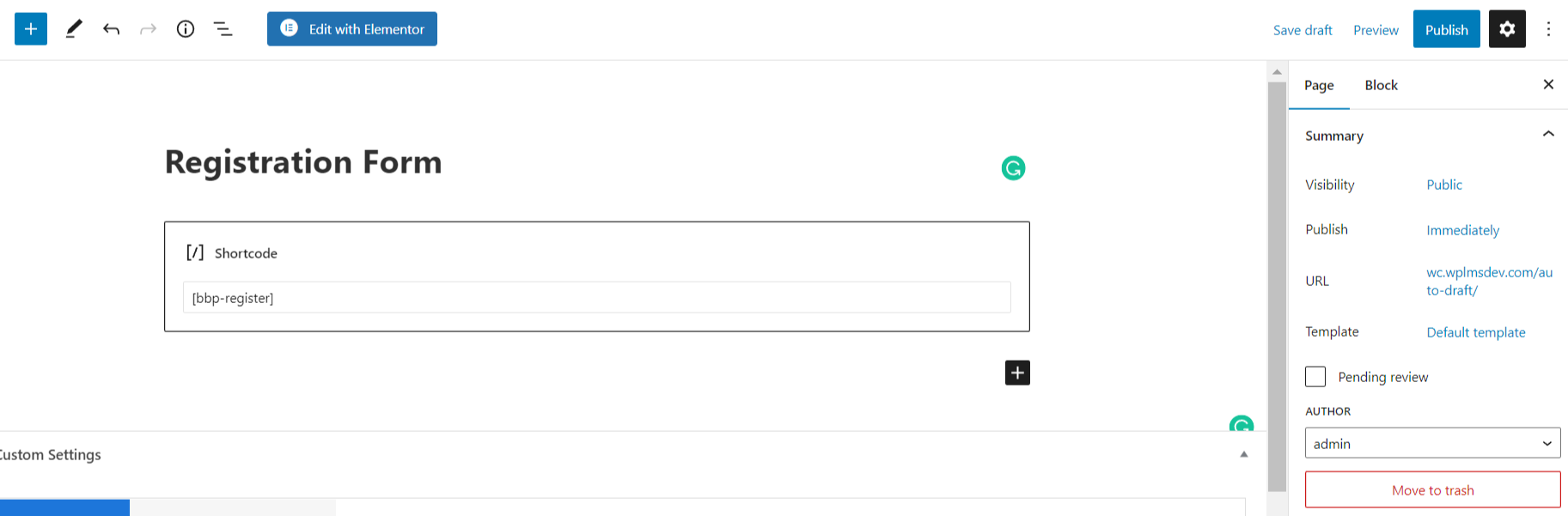 Shortcode bbPress
