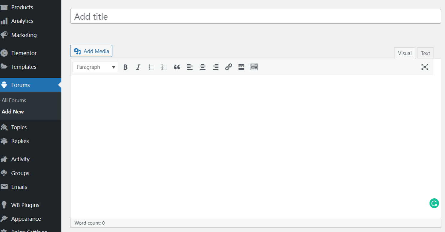 Ajouter un nouveau forum