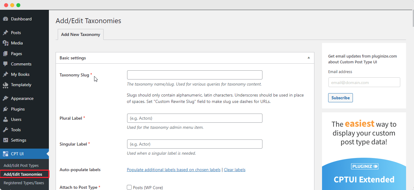 WordPress 사용자 정의 분류 WordPress Custom Taxonomies