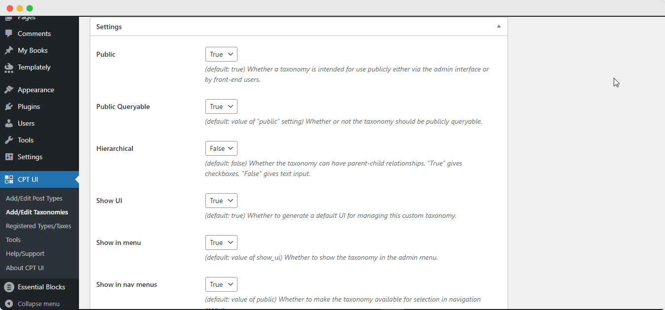WordPress 사용자 정의 분류 WordPress Custom Taxonomies