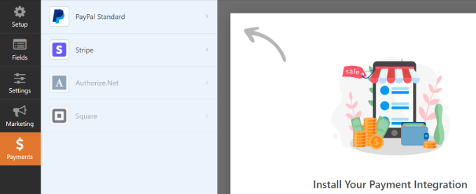 Seleziona il tuo gateway di pagamento
