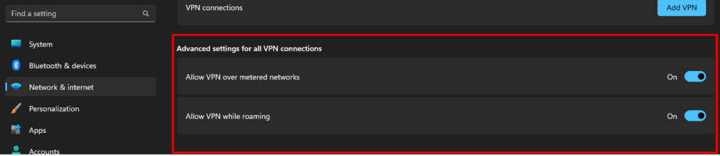 désactiver le VPN