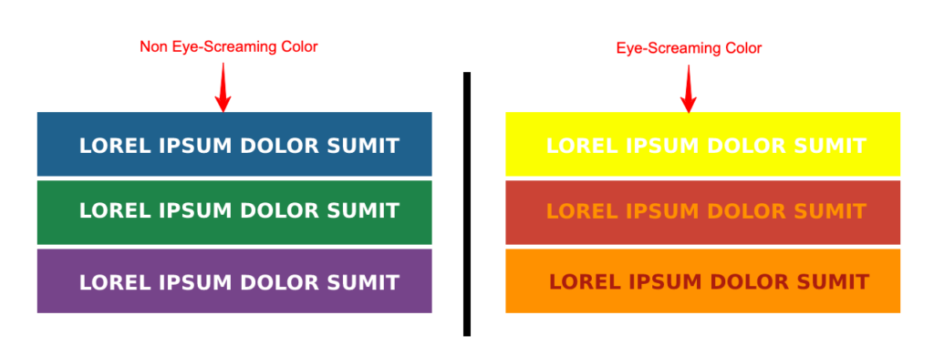 Podstawy typografii w projektowaniu stron internetowych, które każdy musi zrozumieć 10 Eye screaming color example in web design