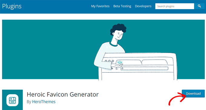 البرنامج المساعد Heroic Favicon Generator