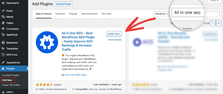 installa aioseo in wordpress - IsItWP - Rilevatore di temi WordPress gratuito