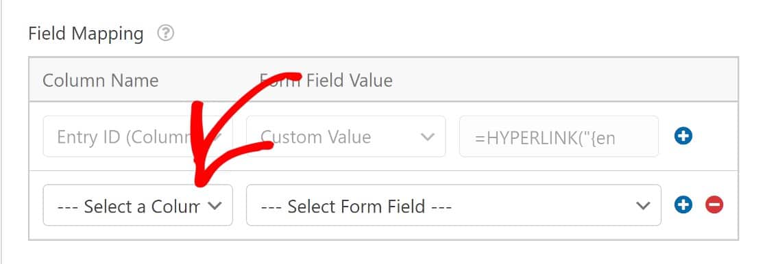 sheet column mapping