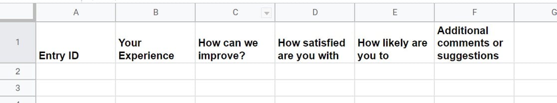 Survey form labels