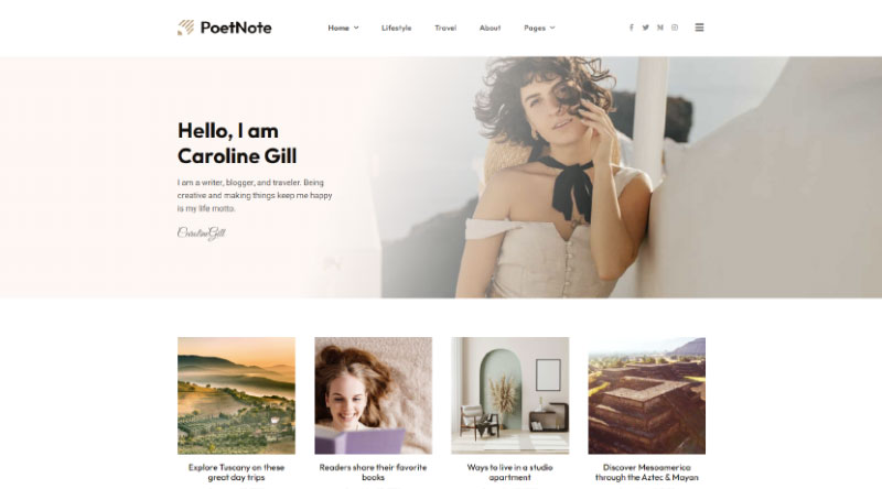 7 Template Blog WordPress Terbaik 6 PoetNote Template