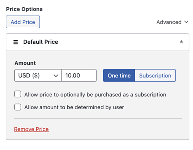 paymentbuttonpriceoptions - SeedProd Payment button price options