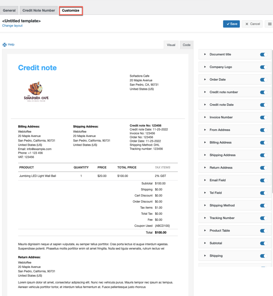 Sesuaikan tab catatan kredit