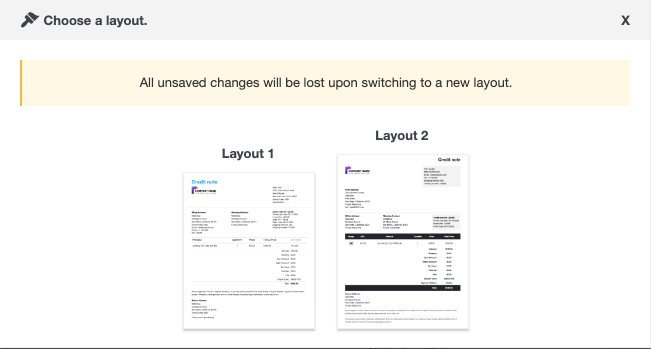 Layout der Gutschrift in WooCommerce