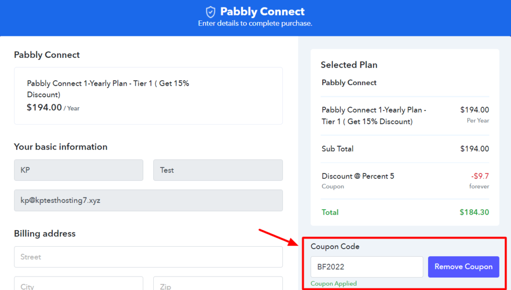 Coupon del Black Friday di Pabbly Connect