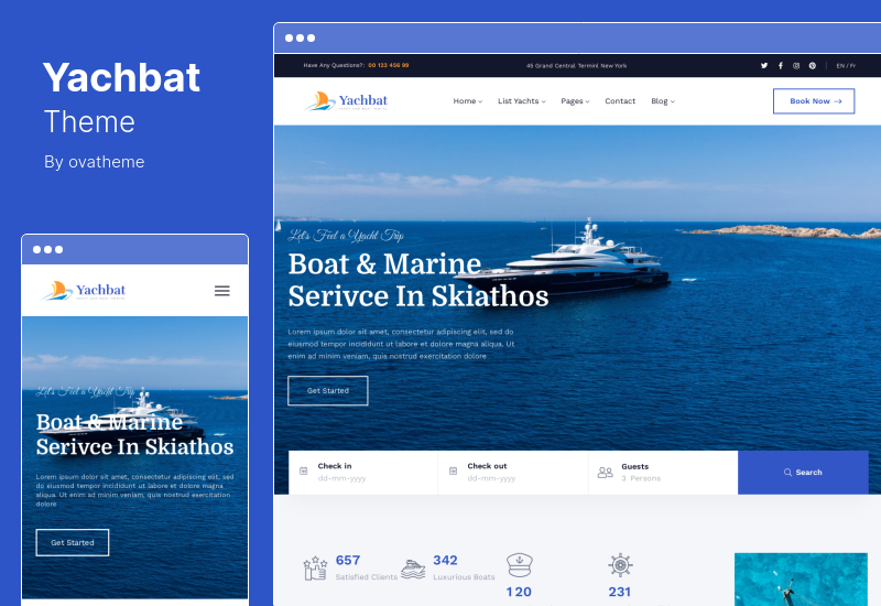 Yachbat Theme - موضوع WordPress لتأجير اليخوت والقوارب