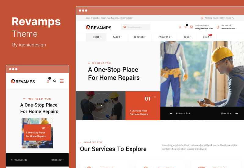 Tema Revamps - Tema WordPress del servizio tuttofare