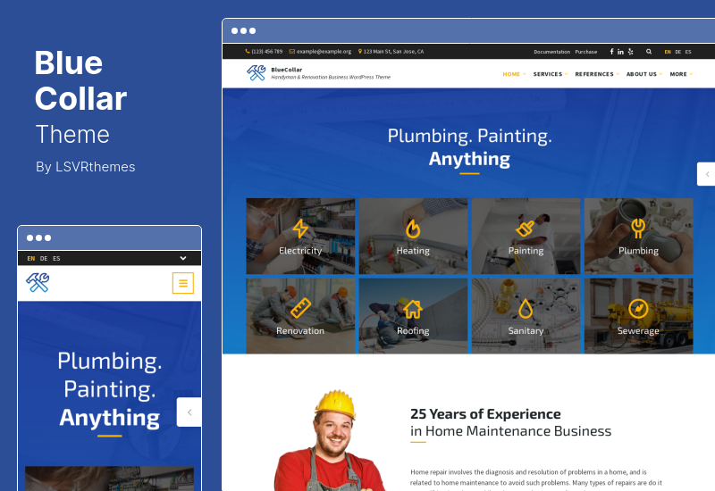Tema BlueCollar - Tema WordPress per tuttofare e lavori di ristrutturazione