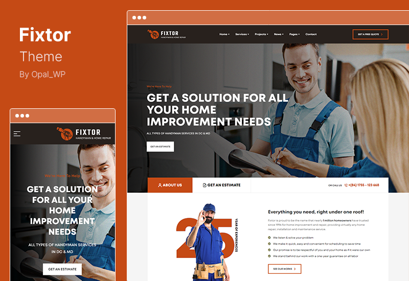 Tema Fixtor - Tema WordPress per riparazioni domestiche tuttofare