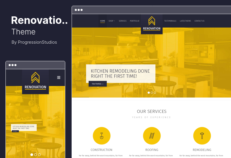 Tema di rinnovamento - Tema WordPress per società di costruzioni