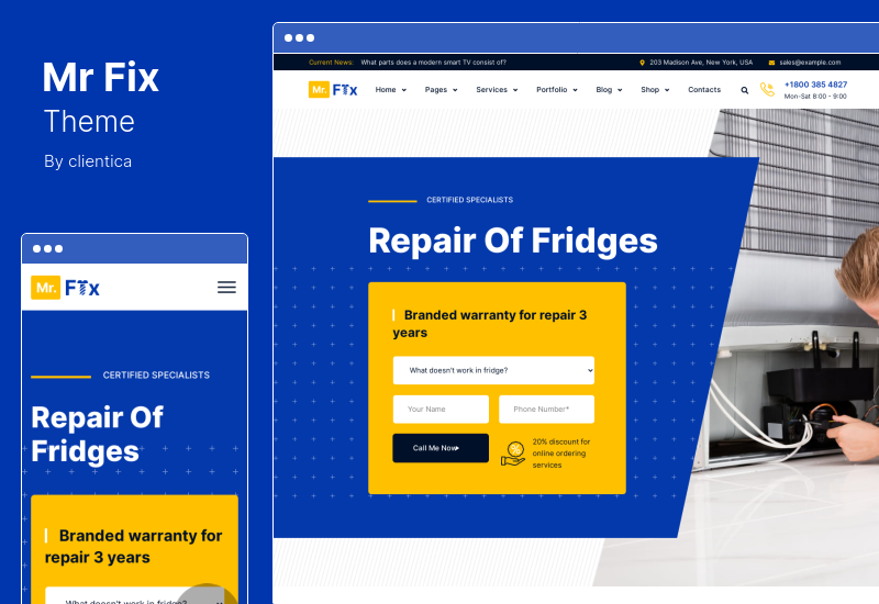 Tema MrFix - Tema WordPress per servizi di riparazione di elettrodomestici